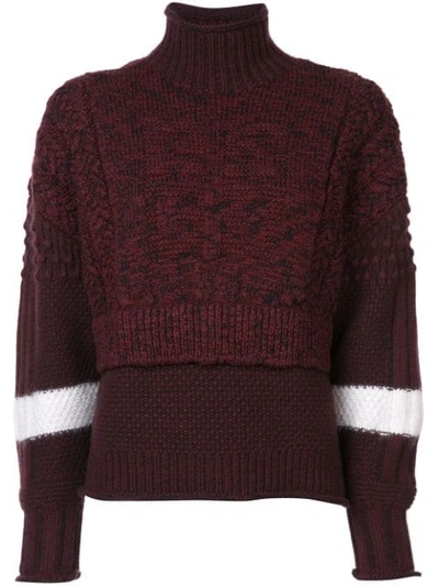 Shop Givenchy Contrast Roll-neck Sweater - Red