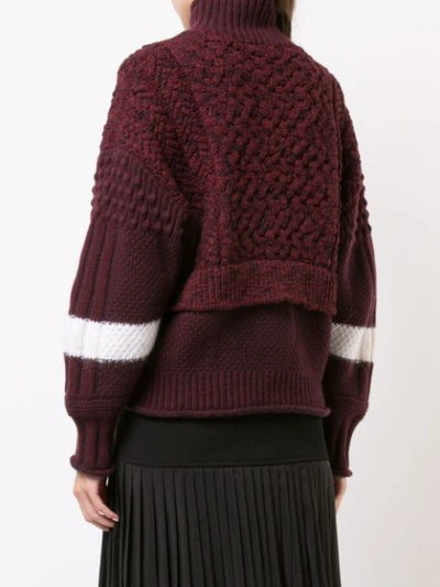 Shop Givenchy Contrast Roll-neck Sweater - Red