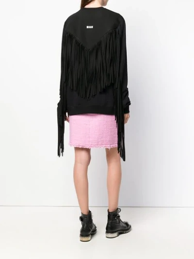 Msgm cheap fringe sweatshirt