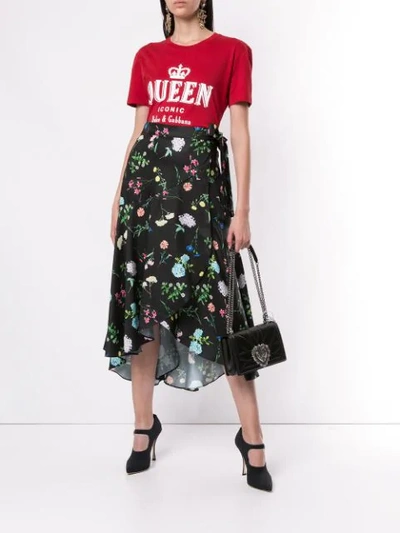 Shop Dolce & Gabbana Iconic Queen Print T-shirt In Red