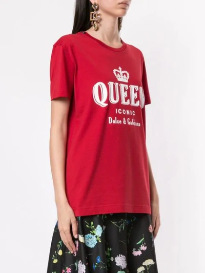 Shop Dolce & Gabbana Iconic Queen Print T-shirt In Red