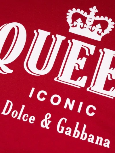 Shop Dolce & Gabbana Iconic Queen Print T-shirt In Red