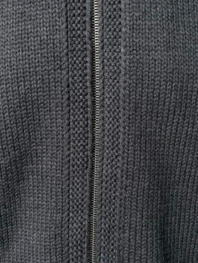 Shop Prada Shearling Collar Zipped Cardigan In F0480 Ardesia