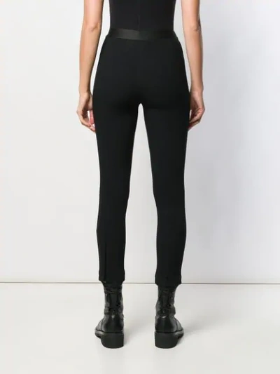 ANN DEMEULEMEESTER SLIM-FIT LAYERING TROUSERS - 黑色
