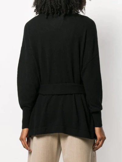 Shop Zimmermann Tie Waist Knitted Jumper In Black