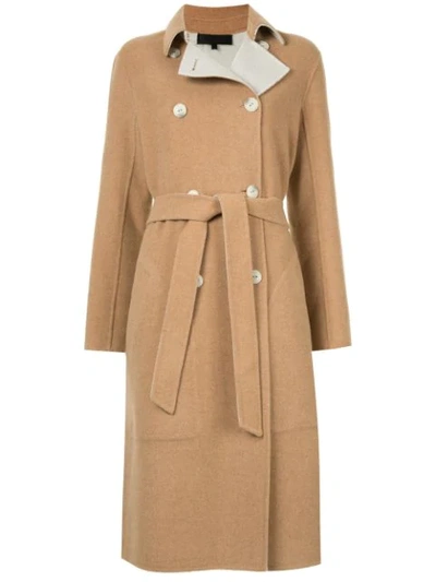 Shop Rag & Bone Belted Double-breasted Coat In Tan 260