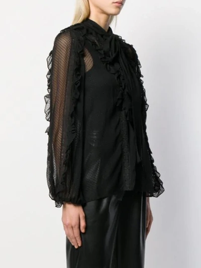 Shop Zimmermann Ruffled Long Sleeves Shirt In Black