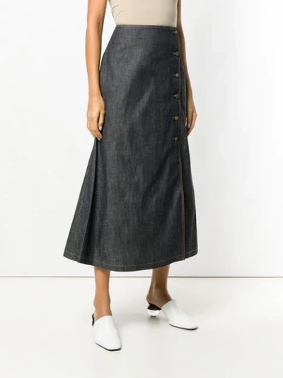 Shop A.w.a.k.e. Midi Denim Skirt - Blue