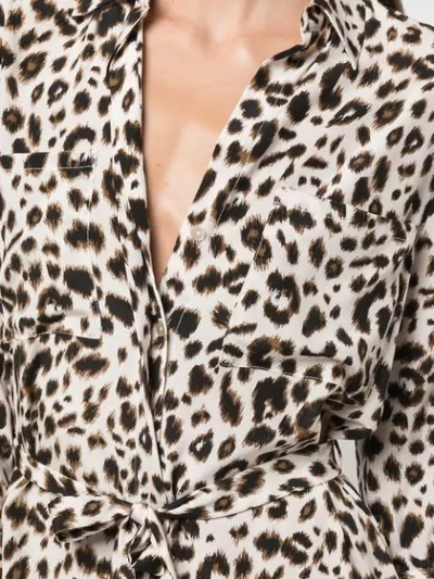 Shop L Agence Leopard Print Shirt Dress In Neutrals