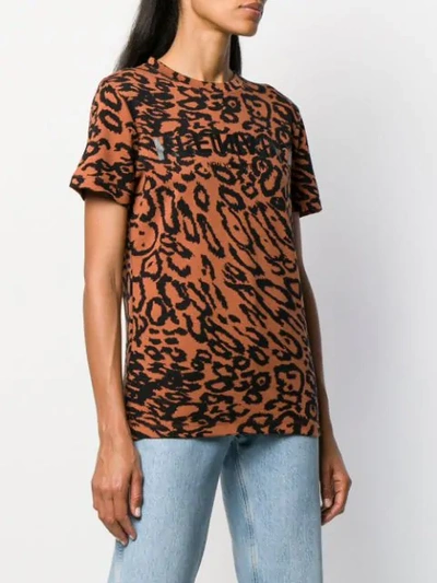 Shop Calvin Klein Leopard Piqué T-shirt In Brown