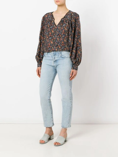 Shop Isabel Marant Floral Print Blouse In Black