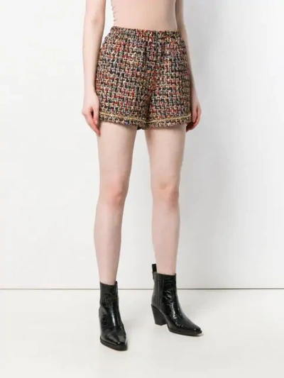 Shop Tiger In The Rain Woven Knitted Shorts In Gold