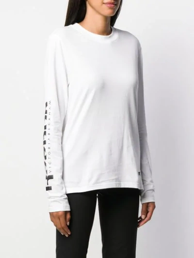Shop Victoria Beckham Printed Jersey T-shirt In White