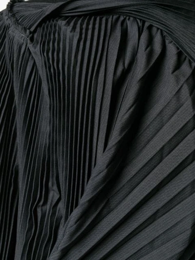 Shop Junya Watanabe Asymmetric Pleated Blouse - Black