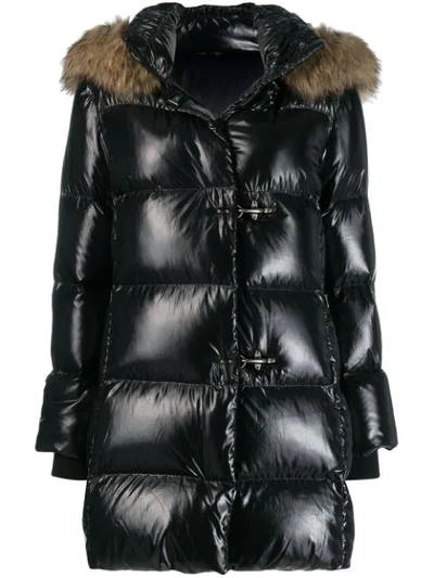 Shop Fay Shiny Puffer Coat In Black
