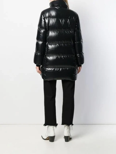 Shop Fay Shiny Puffer Coat In Black