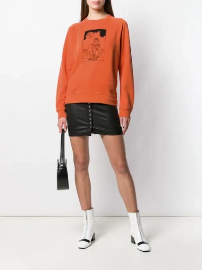 Shop Alexa Chung Graphic Sweatshirt In Orange