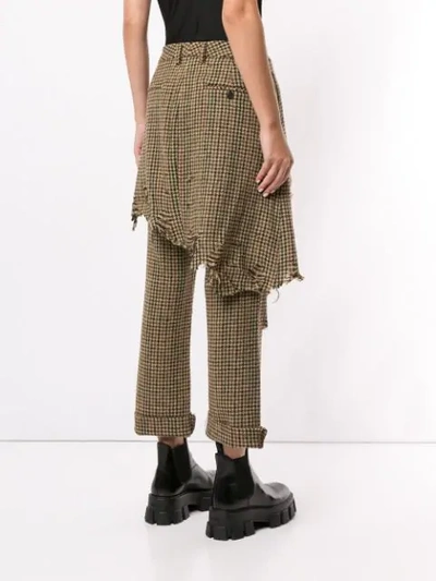 Shop R13 Double Classic Houndstooth Trouser In Brown