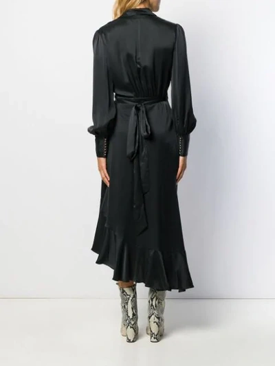 Shop Zimmermann V-neck Wrap Dress In Black