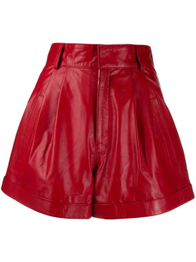Shop Manokhi Flared Shorts In Red