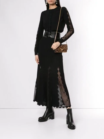 Shop Alexander Mcqueen Ottoman Knit Cardigan In Black