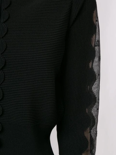 Shop Alexander Mcqueen Ottoman Knit Cardigan In Black