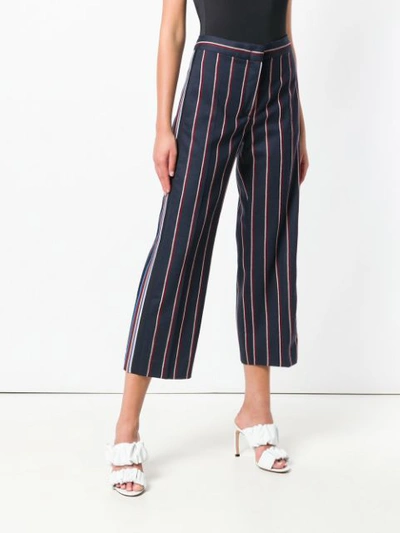 Shop Sportmax Striped Cropped Trousers - Blue