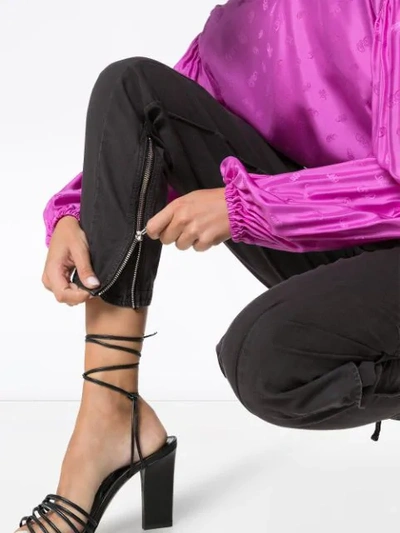 Shop Isabel Marant Étoile Lecia Gabardine Cargo Trousers In Faded Black