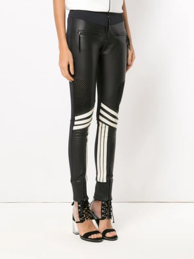 Shop Andrea Bogosian Leather Skinny Trousers - Black
