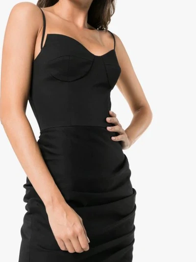 Shop Aleksandre Akhalkatsishvili Strappy Cotton Corset Dress In Black