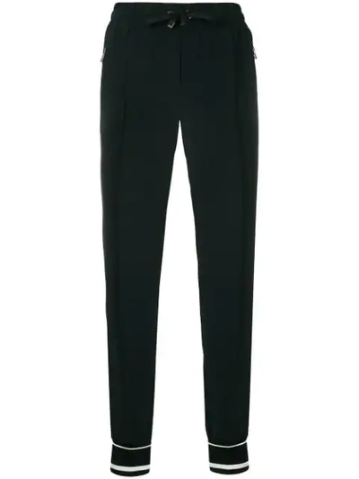 Shop Dolce & Gabbana Striped Track Pants In Black