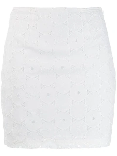 Shop Staud Anglaise Lace Embroidered Skirt In White