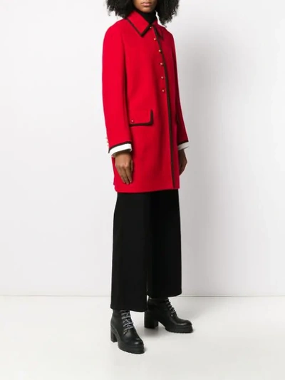 Shop Miu Miu Single-breasted Coat In Red
