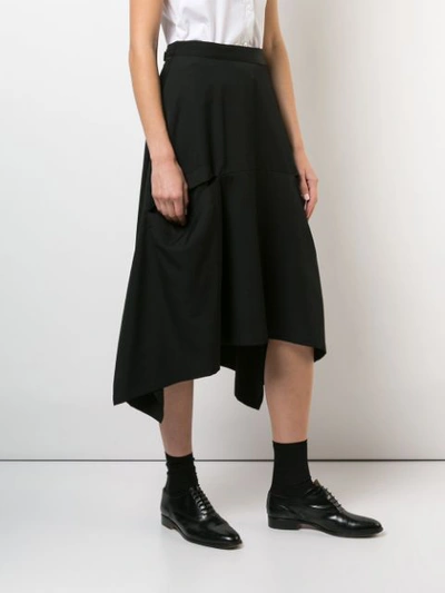 Shop Y's Asymmetric Midi Skirt - Black