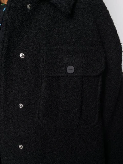 Shop Ganni Double-layer Utility Pocket Coat In Black