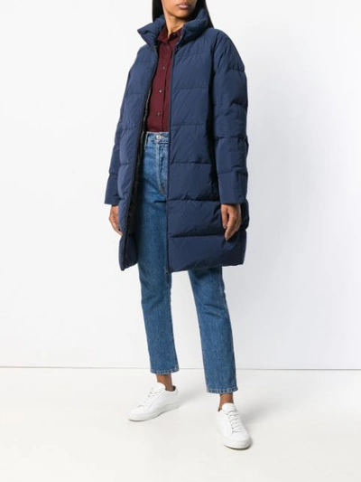 Shop Aspesi Oversized Puffer Coat In Blue