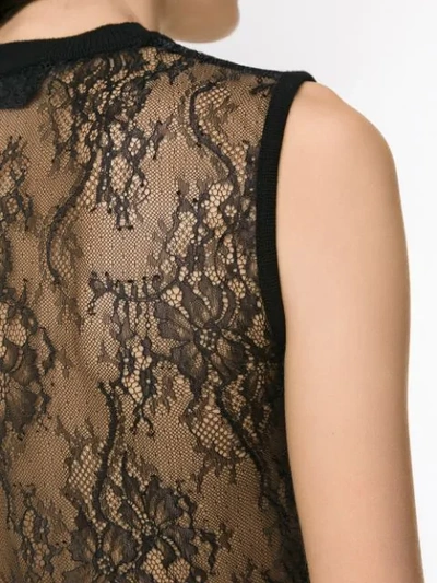 Shop Andrea Bogosian Lace Knit Blouse In Black