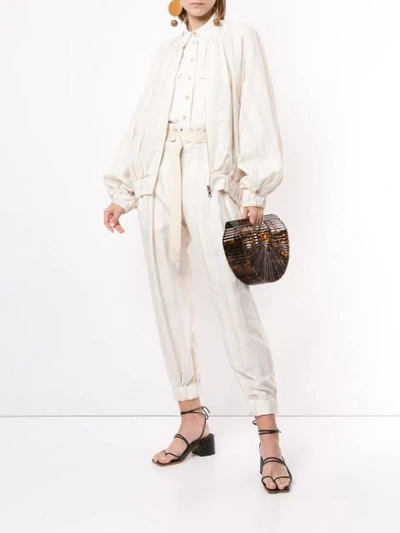 Shop Lee Mathews Madox Stripe Trousers In Neutrals