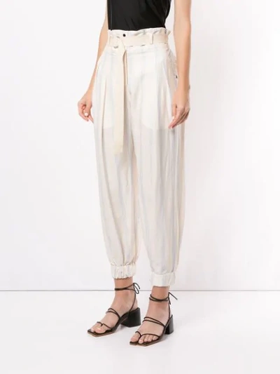 Shop Lee Mathews Madox Stripe Trousers In Neutrals