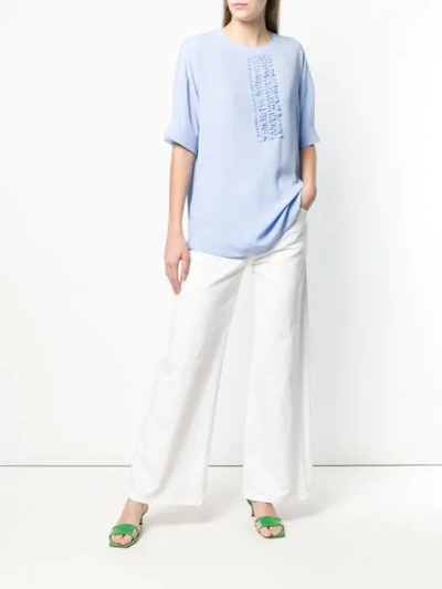 Shop N°21 Ruched-detailed Blouse In Blue