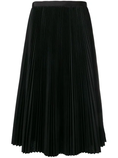 Shop Sacai Midi Pleated Skirt In Black