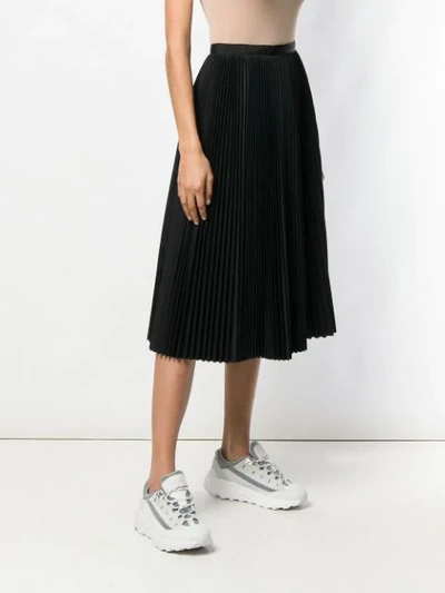 Sacai Asymmetric Pleated Skirt In Black
