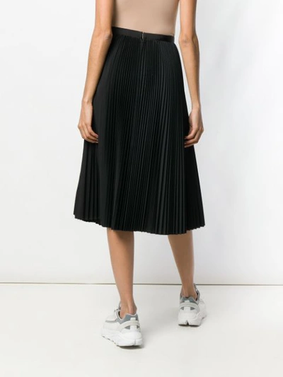 Shop Sacai Midi Pleated Skirt In Black