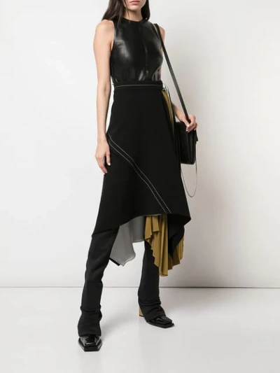Shop Proenza Schouler Asymmetrical Layered Belted Skirt In Black