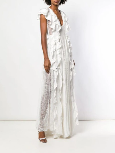 Shop Amen Ruffle Cascade Dress - White