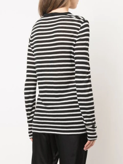 Shop Alexander Wang Horizontal Striped T-shirt In Black