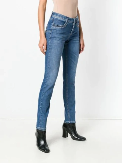Shop Cambio Studded Pocket Slim-fit Jeans - Blue