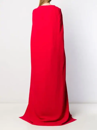 Shop Stella Mccartney Cape-style Evening Gown In Red