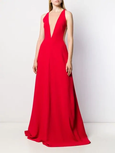 Shop Stella Mccartney Cape-style Evening Gown In Red