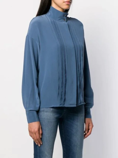 Shop Closed Pleated-detail Shirt In Blue